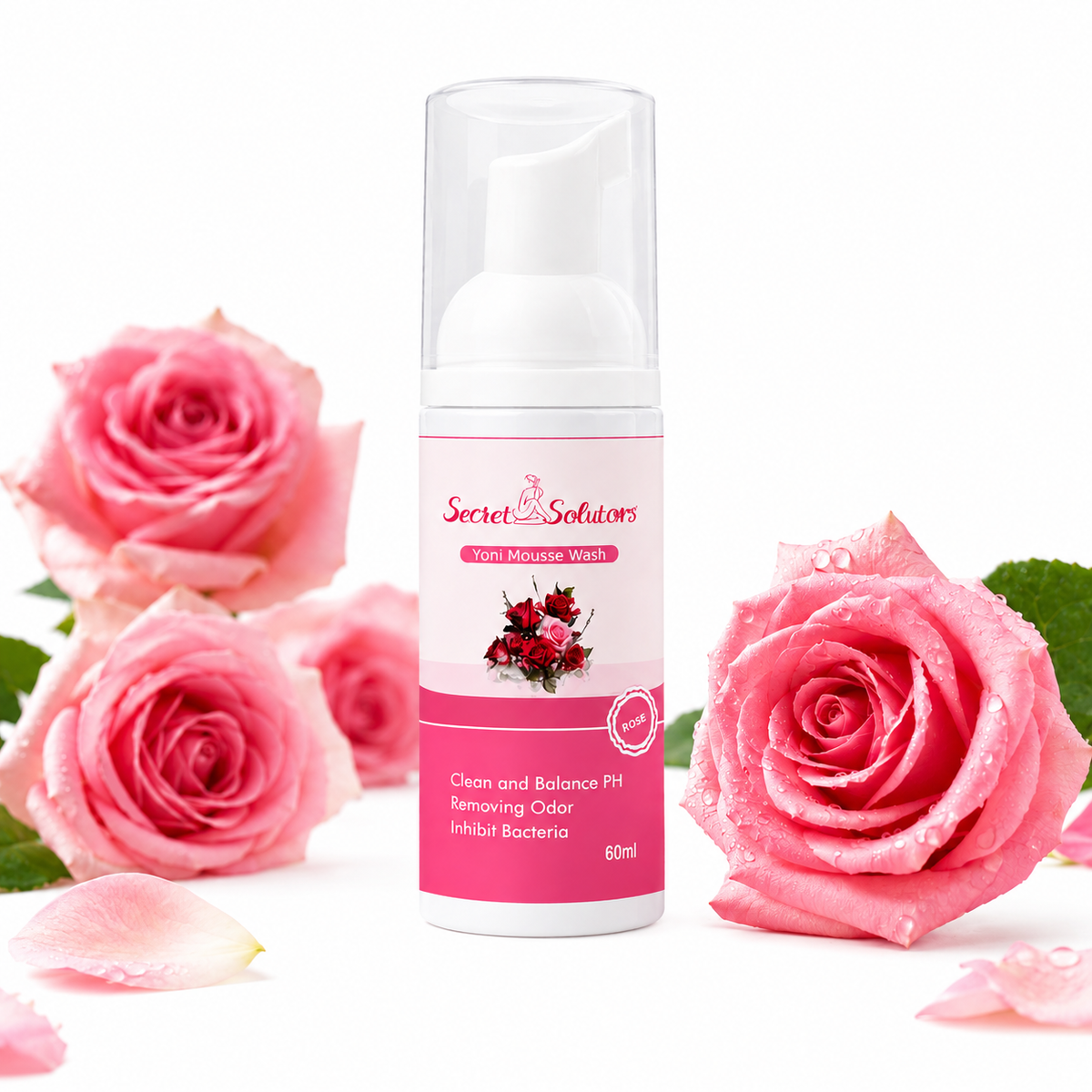 Rose Yoni Mousse Wash –  USA Imported pH Balancing Feminine Hygiene Foam Cleanser