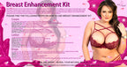 Breast care set with cream, firming lotion, and drops arranged together as a complete at-home self-care routine