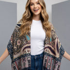 Ladies’ Premium Wool Paisley Floral Scarf – Elegant Printed Shawl with Fringed Edges