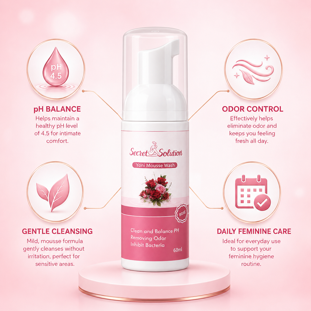 Rose Yoni Mousse Wash –  USA Imported pH Balancing Feminine Hygiene Foam Cleanser