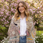 Ladies’ Premium Wool Paisley Floral Scarf – Elegant Printed Shawl with Fringed Edges