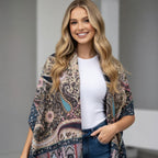 Ladies’ Premium Wool Paisley Floral Scarf – Elegant Printed Shawl with Fringed Edges